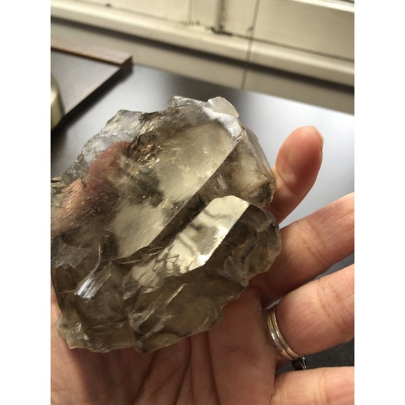 Elestial Smoky Black Quartz Crystal 15oz, Grounding Protection Metaphysical - Picture 14 of 16